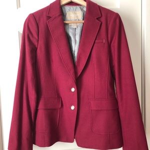 Banana Republic deep red wool blazer size 6